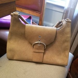 Taupe suede bag